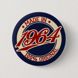 Made In 1964 6 Cm Round Badge