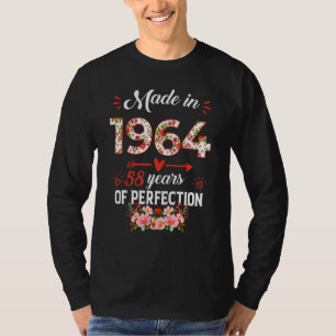 Made In 1964 Floral 58 Years Old 58th Birthday  Wo T-Shirt