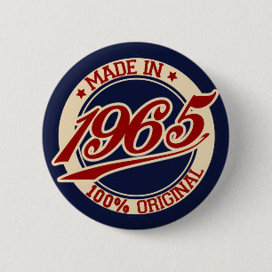 Made In 1965 6 Cm Round Badge