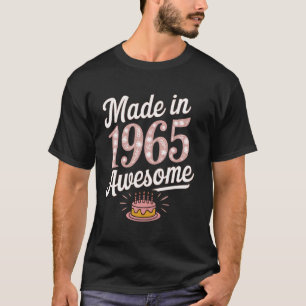 Made in 1965 Awesome 60th Birthday Cake Celebratio T-Shirt
