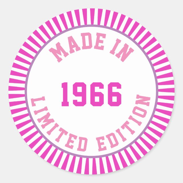 Made in 1966 classic round sticker (Front)