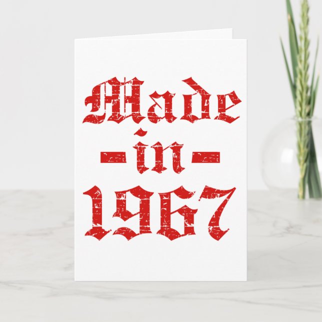 Made in 1967 designs card (Front)
