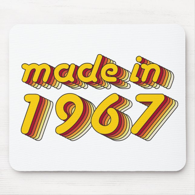 Made in 1967 (Yellow&Red) Mouse Mat (Front)
