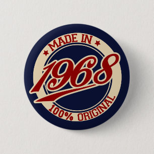 Made In 1968 6 Cm Round Badge