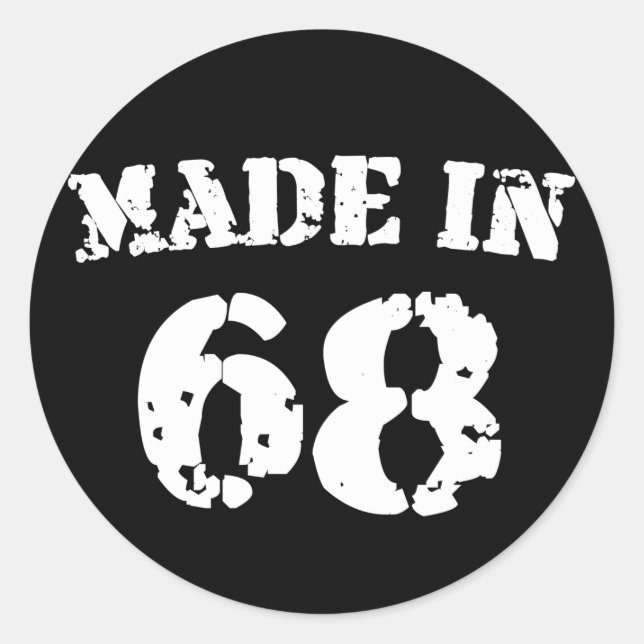 Made In 1968 Classic Round Sticker (Front)