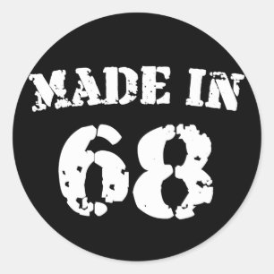 Made In 1968 Classic Round Sticker