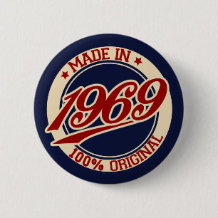 Made In 1969 6 Cm Round Badge