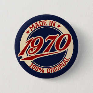 Made In 1970 6 Cm Round Badge