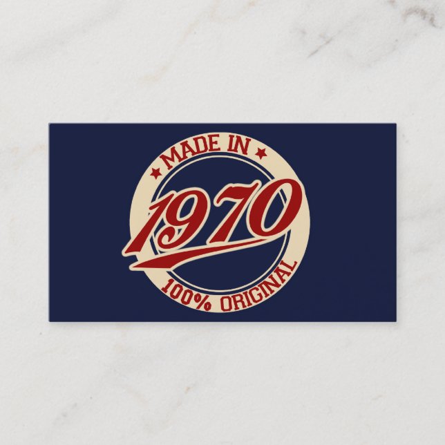 Made In 1970 Business Card (Front)