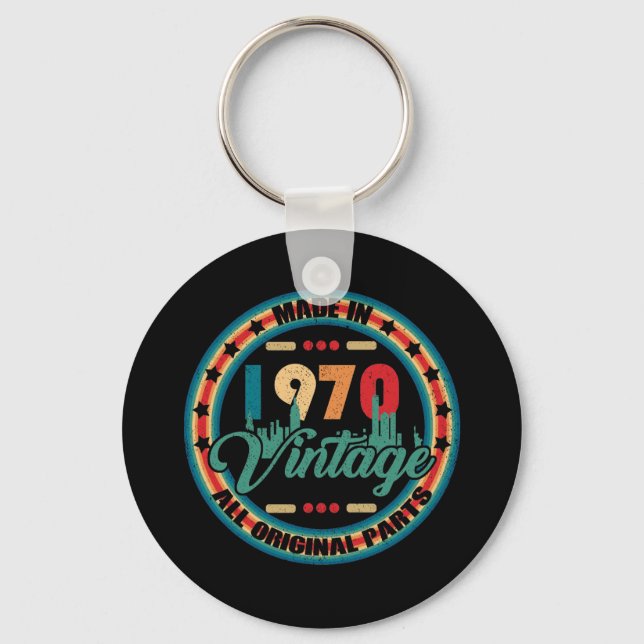 Made In 1970 Classic 52nd Birthday All Original Key Ring (Front)