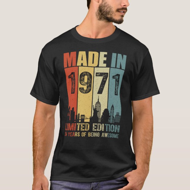 Made In 1971 Limited Edition 54 Years T-Shirt (Front)
