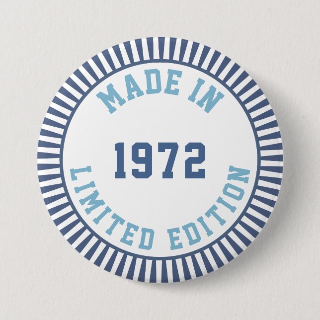 Made in 1972 7.5 cm round badge (Front)