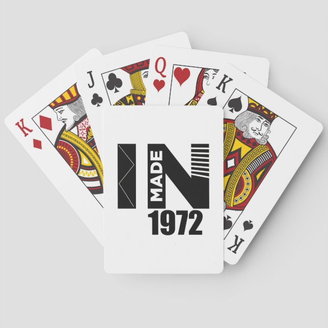 Made In 1972 Birthday Designs Playing Cards (Back)