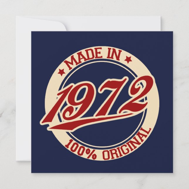 Made In 1972 Card (Front)