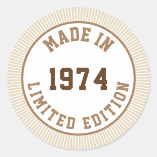 Made in 1974 classic round sticker
