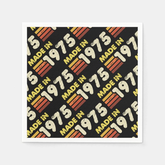 Made In 1975 50th Birthday Napkin (Front)