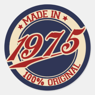 Made In 1975 Classic Round Sticker