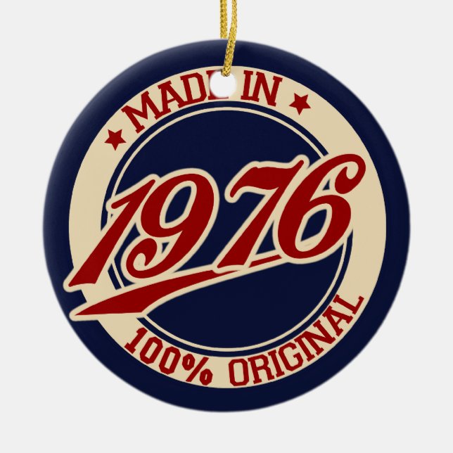 Made In 1976 Ceramic Tree Decoration (Front)