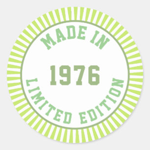 Made in 1976 classic round sticker