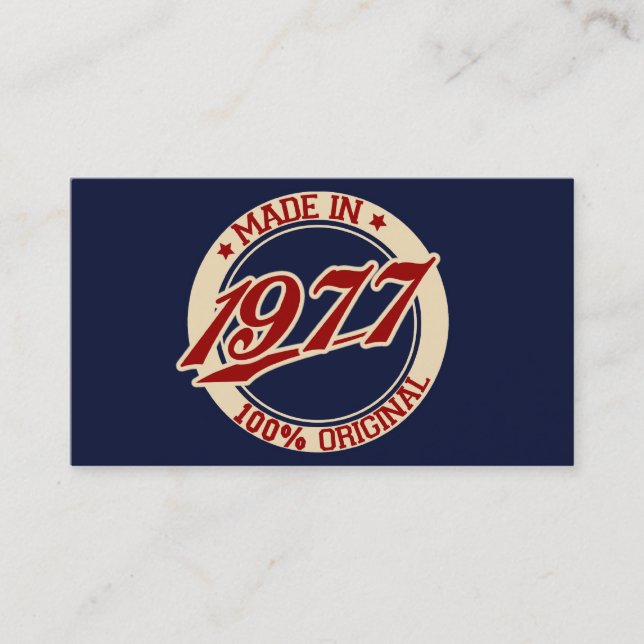 Made In 1977 Business Card (Front)