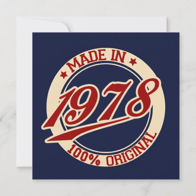 Made In 1978 Card (Front)
