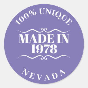 Made in 1978 classic round sticker