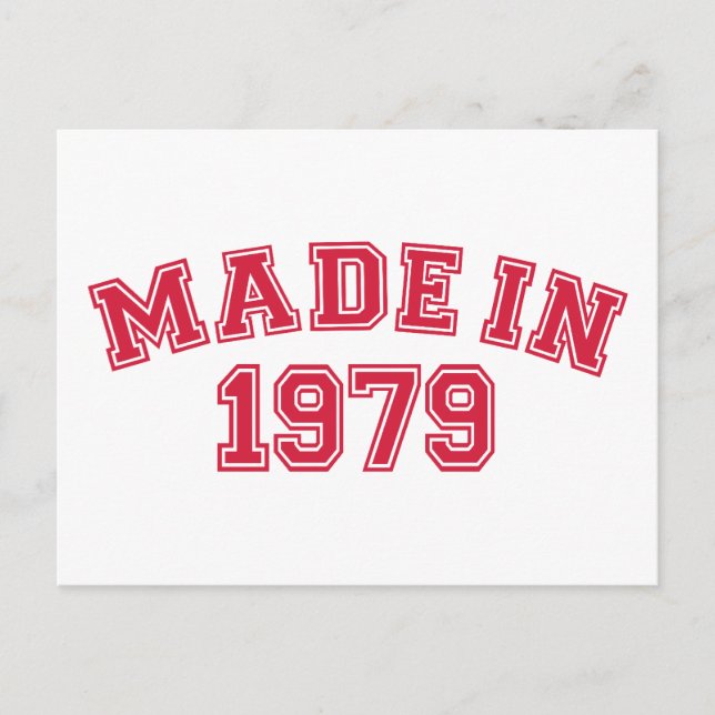 Made in 1979 postcard (Front)