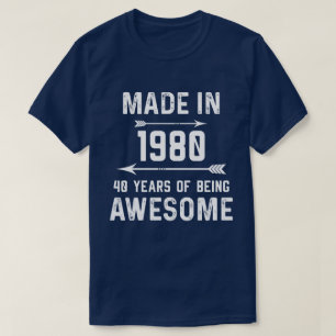 Made in 1980 40 Years of Awesome Gift Men Women T-Shirt