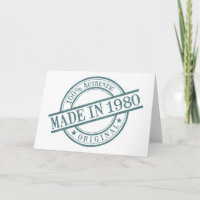 Made in 1980 Round Rubber Stamp Logo Birth Year