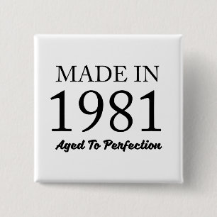 Made In 1981 15 Cm Square Badge