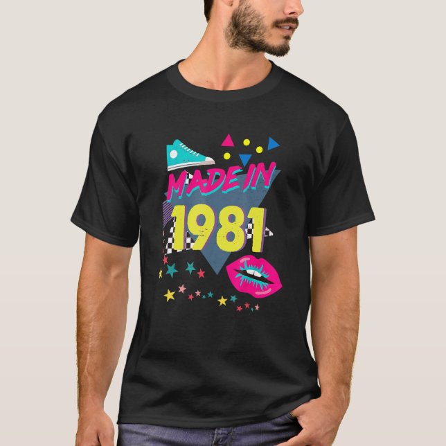 Made In 1981 41st Birthday 80s 90s 1990s 1980s Nos T-Shirt (Front)