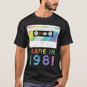 Made In 1981  Funny Retro Vintage Neon Gift T-Shirt