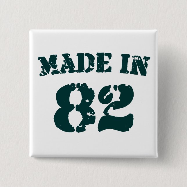 Made In 1982 15 Cm Square Badge (Front)