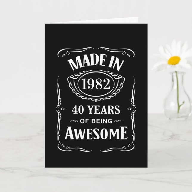 Made in 1982 40 years of being awesome 2022 bday card (Small Plant)