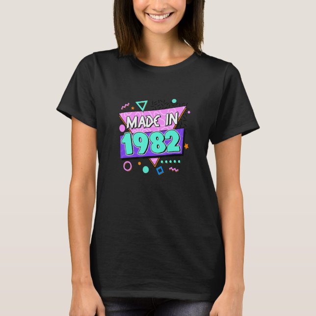 Made In 1982 40th Birthday 80s 90s 1990s 1980s Nos T-Shirt (Front)