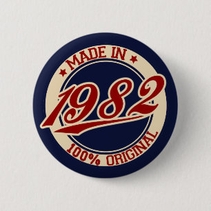 Made In 1982 6 Cm Round Badge