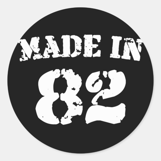 Made In 1982 Classic Round Sticker (Front)