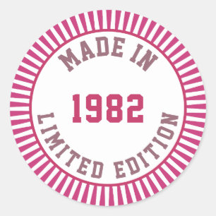 Made in 1982 classic round sticker