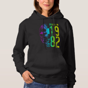 Made In 1982 Vintage Vinyl Record Gothic Skull Lp Hoodie