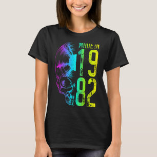 Made In 1982 Vintage Vinyl Record Gothic Skull Lp T-Shirt