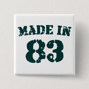 Made In 1983 15 Cm Square Badge