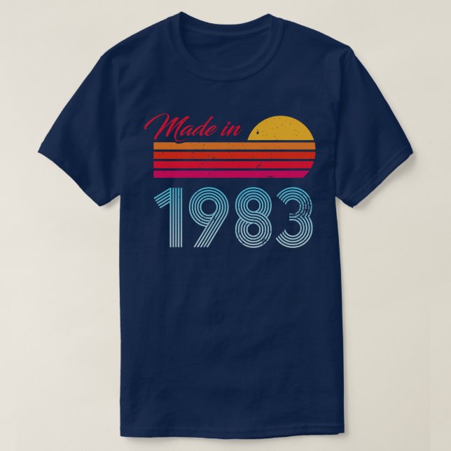 Made in 1983 40th Birthday Gifts T-Shirt (Design Front)