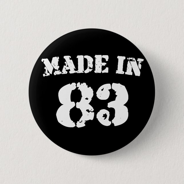 Made In 1983 6 Cm Round Badge (Front)