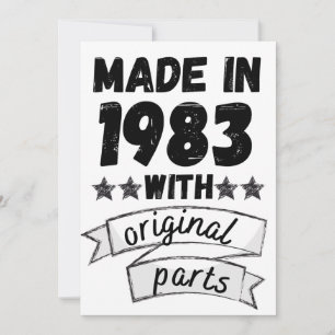 made in 1983 with original parts, thank you card