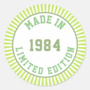Made in 1984 classic round sticker