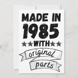 made in 1985 with original parts, thank you card