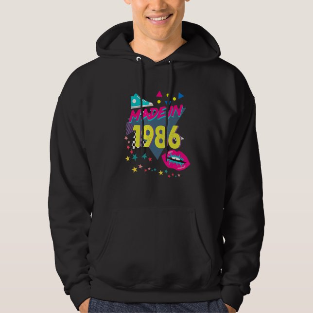 Made In 1986 36th Birthday 80s 90s 1990s 1980s Nos Hoodie (Front)