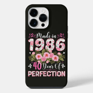 Made In 1986 40 Years Of Perfection Floral iPhone 14 Pro Max Case