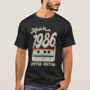 Made In 1986  Cassette Vintage 37th Birthday T-Shirt