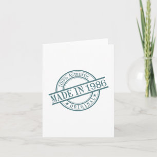 Made in 1986 Circular Stamp Logo Greeting Card